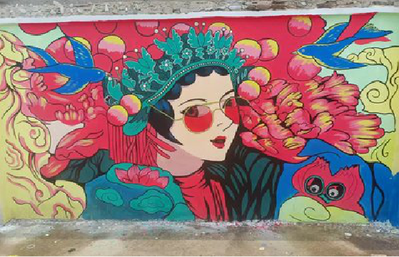 米脂墙体彩绘-网红墙