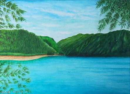 米脂在墙绘中，如何绘画绿水青山？